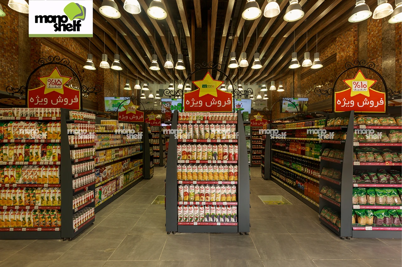 tara market Design, shelving system, check out, Accessories - Grocery store Metal Shelves - Shelving Systems and Solid Metal shelving